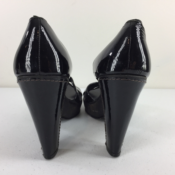 BCBGMaxazria 6 36 Black patent Leather Chunky heel - Picture 5 of 7